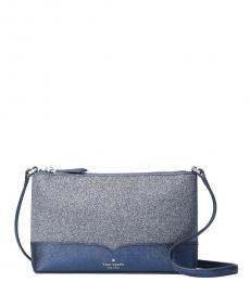 Blue Glitter Medium Crossbody Bag
