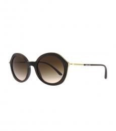 Giorgio Armani Striped Brown Sunglasses