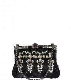 Dolce & Gabbana Black Crystal Medium Shoulder Bag