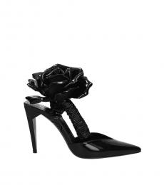 Saint Laurent Black Floral Freja Heels
