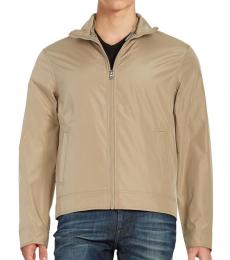 Michael Kors Beige Convertible Zip-Front Jacket