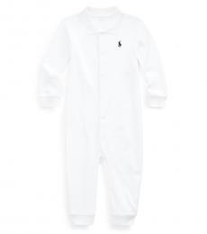 Ralph Lauren Baby Boys White Polo Coverall