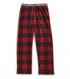 Calvin Klein Boys Winter Plaid Red Lounge Pants