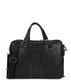 Robert Graham Black Keaton Embossed Large Briefcase Bag