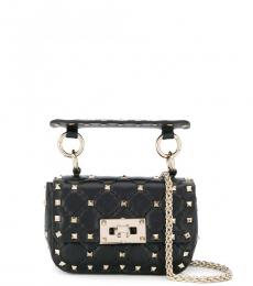 Valentino Garavani Black Rockstud Spike Mini Shoulder Bag