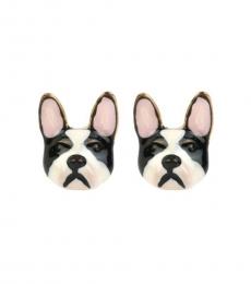 Betsey Johnson Black Bulldog Stud Earrings