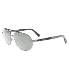 Ermenegildo Zegna Silver Aviator Top Bridge Sunglasses