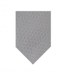 Grey Embroidered Classic Wide Tie