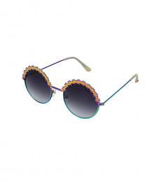 Betsey Johnson Multicolor Esme floral Round Sunglasses