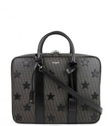 Saint Laurent Black Monogram Star Large Briefcase Bag