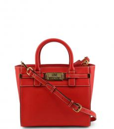 Love Moschino Red Solid Small Satchel