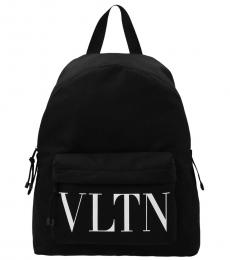 Valentino Garavani Black Logo Large Backpack