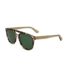 Dark Green Havana Browline Sunglasses
