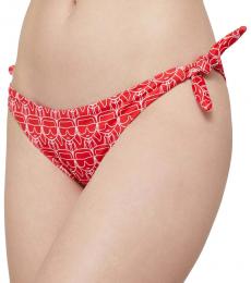 Karl Lagerfeld Red Side Tie Bikini Bottom