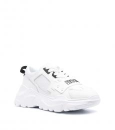 Versace Jeans Couture White Leather Low Top Sneakers