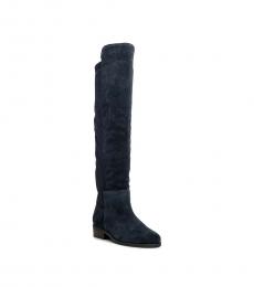 Lucky Brand Dark Blue Suede Over-the-Knee Boots