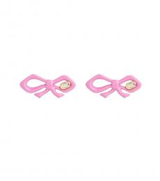 Coach Pink Bow Stud Earrings