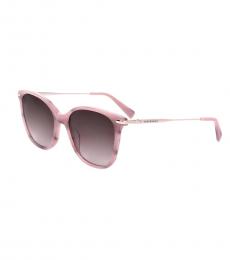 Longchamp Light Pink Gradient Square Sunglasses
