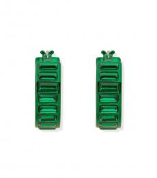 DKNY Green Stone Hoop Earrings