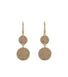 DKNY Golden Disc Double Drop Earrings