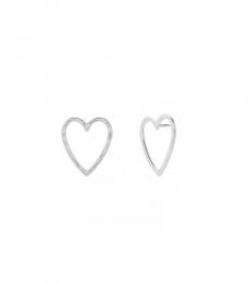 Lucky Brand Silver Open Heart Stud Earrings