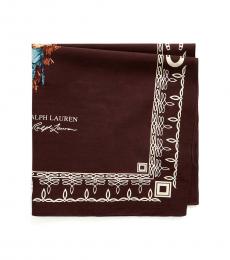 Ralph Lauren Dark Brown Polo Bear Bandanna Scarf