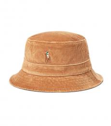 Ralph Lauren Light Brown Corduroy Bucket Hat