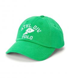 Ralph Lauren Green Cruise Logo Fleece Ball Cap