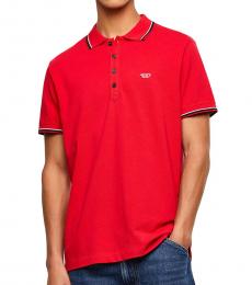 Diesel Red Pique Cotton T-Randy-New Polo