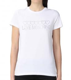 Love Moschino White Crewneck T-Shirts