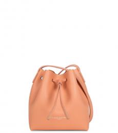 Lancaster Paris Orange Drawstring Mini Bucket Bag