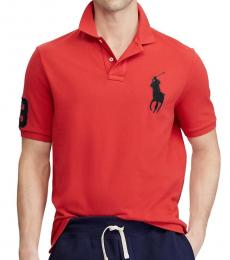 Ralph Lauren Red Black Custom Fit Big Pony Polo