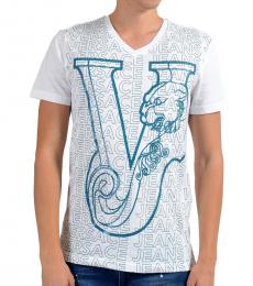 Versace Jeans Couture White Graphic Print T-Shirt