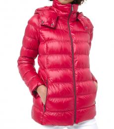 Michael Kors Red Quilted Packable Puffer Jacket
