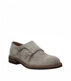 Brunello Cucinelli Grey Monkstrap Dress Shoes