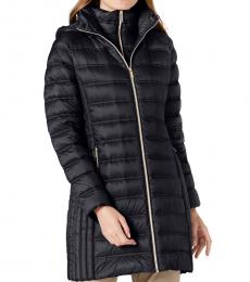 Michael Kors Navy Blue Hooded Packable Down Puffer Coat