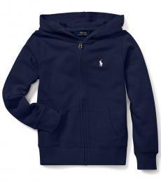 Girls French Navy French Terry Hoodie