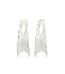 Ralph Lauren Silver Sculptured Hoop Earrings