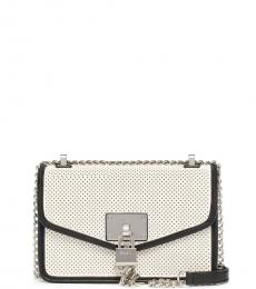 DKNY White Elissa Small Shoulder Bag
