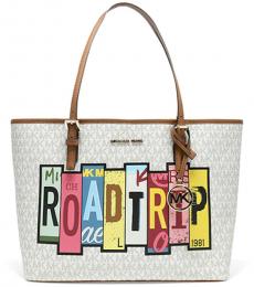 Michael Kors White Jet Set Desert Large Tote