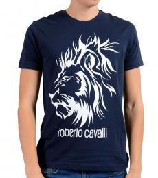 Dark Blue Lion Crewneck T-Shirt