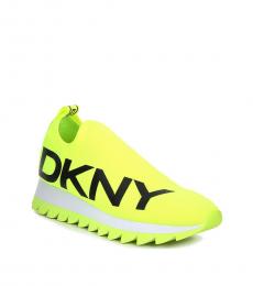 DKNY Neon Green Azer Knit Logo Sneakers