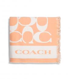 Coach Peach Signature Blanket Scarf