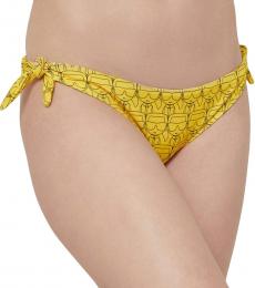Karl Lagerfeld Yellow Side Tie Bikini Bottom