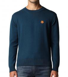 Kenzo Teal Logo Patch Sweater