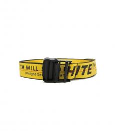 Off-White Yellow Logo Signature Belt