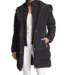 Black Mid Length Puffer Jacket