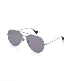 Moncler Silver Pilot Sunglasses