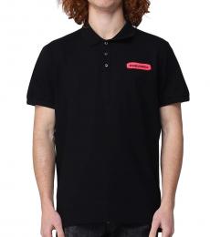 Dsquared2 Black Paint Effect Logo Polo