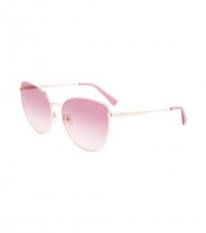 Longchamp Light Pink Gradient Cat Eye Sunglasses
